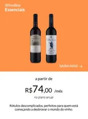 50% OFF por 3 meses na assinatura do Clube Wine Essenciais