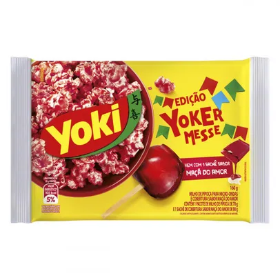 [REGIONAL] [SP] Pipoca para Micro-Ondas Cobertura Maçã do Amor Yoki Pacote 160g Edição Yokermesse