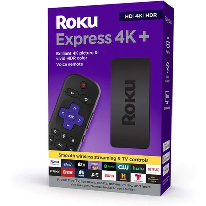 [Internacional | AME R$152,04] Roku Express 4K + 2021 HD/4K/HDR - Inclui cabo HDMI