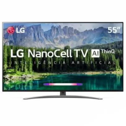 Smart TV Ultra HD 4K 55” LG NanoCell ThinQ AI Inteligência Artificial HDR Ativo 4 HDMI 3 USB SM8600PSA