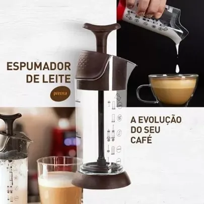 [ PRIME ] Espumador De Leite Pressca preto, Leite Cremoso, BPA Free, 200 ml Mixer Cremeira.