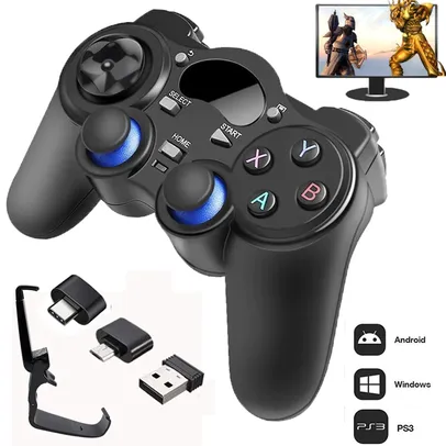 CONTROLE BLUETOOTH 2,4 GHZ GAMEPAD PS3/ANDROID/PC/TABLET/TV BOX/ANDROID TV