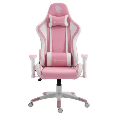 Cadeira Gamer Terabyte Pink Throne, Reclinável, 2D, Rosa e Branco