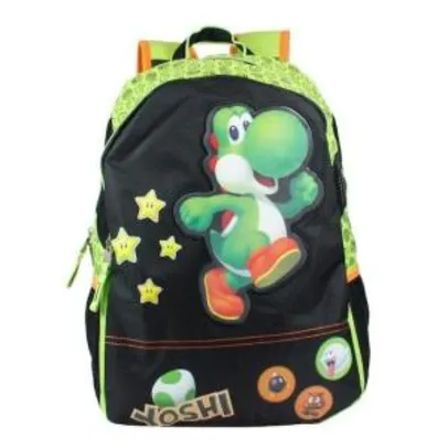 Mochila Super Mario Yoshi - Preto e verde
