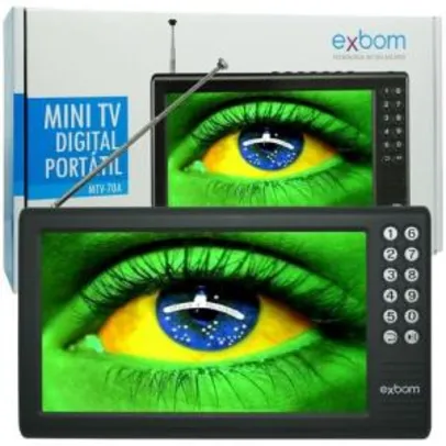 Mini Tv Digital Portátil HD Tela 7.0 Polegadas USB Sd Rádio Fm Isdb-t Monitor Exbom MTV-70A