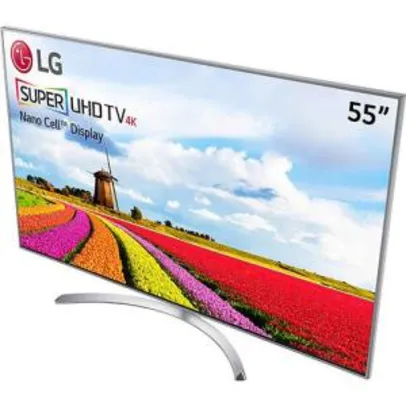 Saindo por R$ 3870: Smart TV LED 55" LG 55SJ8000 Super Ultra HD/4K 4 HDMI 3 USB Prata - R$ 3870 | Pelando