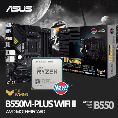 KIT Processador RYZEN 5 5600G + Placa Mãe B550M PLUS WIFI II