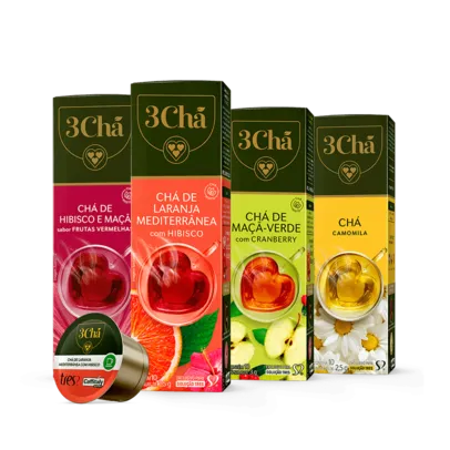 Kit Especial Chás 80 Cápsulas TRES 3 Corações