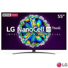 Smart TV LG 55" 4K IPS NanoCell 55NANO86 WiFi Bluetooth HDR Inteligência Artificial ThinQAI Google Alexa