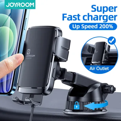 Suporte de celular veicular + carregador Joyroom 15w