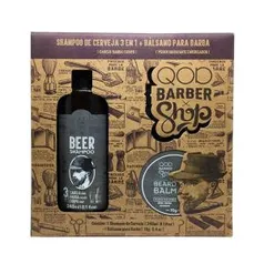 Kit QOD Barber Shop Beer Shampoo 3 em 1 + Bálsamo para Barba 70g - R$20