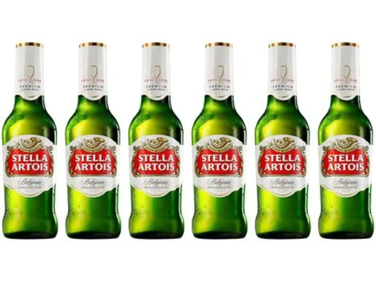 [APP+C.OURO+MAGALUPAY] 06 packs Cerveja Stella Artois Lager 6 Unidades - 275ml | R$86