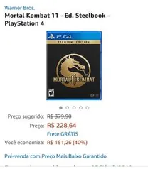 Mortal Kombat Premium Editions - Ed. Steelbook - PS4 Mídia fisica