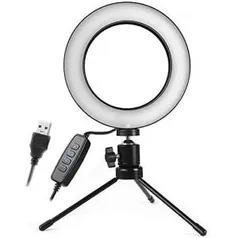 Anel de Luz LED 16 cm + Tripé R$64