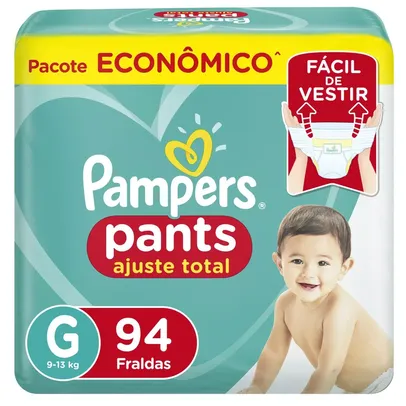 Fralda Pampers Pants Ajustt Total Max Tamanho G Com 94 Unidades