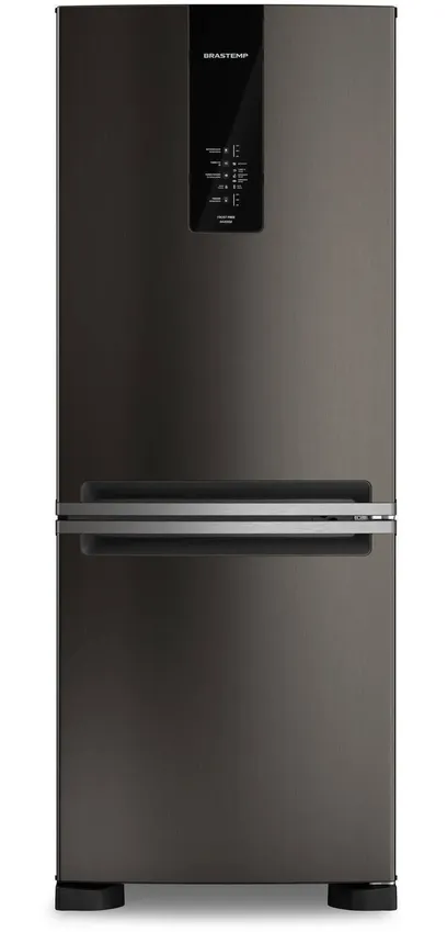 Foto do produto Geladeira Frost Free Brastemp Inverse 447 Litros Black Inox - BRE57FE