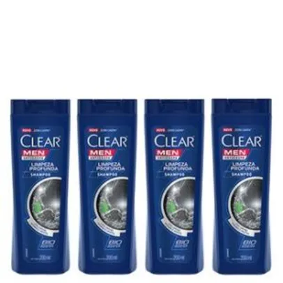 Kits com 4 Shampoos CLEAR Anticaspa 200 ml com 40% de desconto