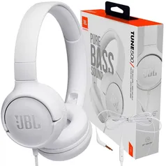 [AME R$79,91] Fone de Ouvido Jbl Tune 500 Branco Pure Bass Jblt500wht