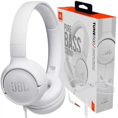 [AME R$79,91] Fone de Ouvido Jbl Tune 500 Branco Pure Bass Jblt500wht