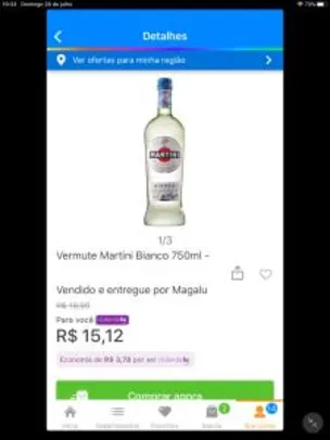 [CLUBE DA LU] Vermute Martini Bianco 750ml | R$15