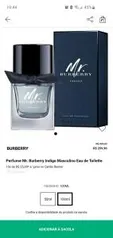 PERFUME MR. BURBERRY INDIGO MASCULINO EAU DE TOILETTE 100ML - R$221