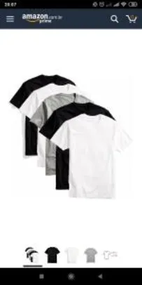 [Prime] Kit com 5 camisetas básicas masculina t-shirt algodão colors tee - R$80