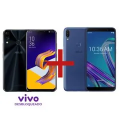 ZenFone 5 4GB/128GB Vivo Desbloqueado Preto + ZenFone Max Pro (M1) 3GB/32GB Azul  - R$2.499