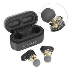 [Dual Dynamic Driver] Blitzwolf® BW-FYE7 TWS bluetooth 5.0 Earphone Heavy Bass Stereo Bilateral Calls - Black | R$138