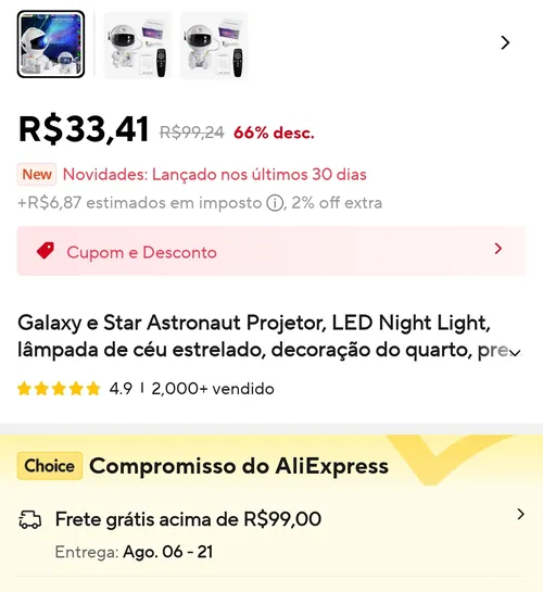 Imagem na descrição da promoção