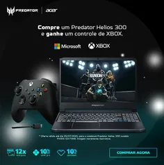 (AME +CUPOM) Notebook Gamer Predator Helios 300 PH315-53-75N8 Intel Core i7 16GB 512GB SSD RTX 2060 15,6' + Controle do Xbox | R$8419