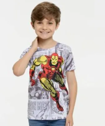 Camiseta Infantil Estampa Homem de Ferro - Manga Curta Marvel