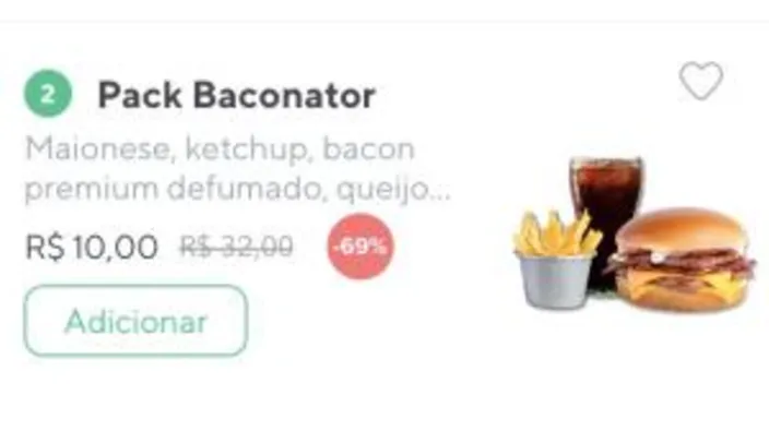 Combo Wendy’s - Baconator - R$10