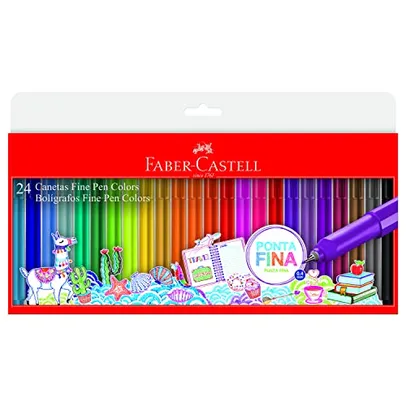 Faber-Castell Fine Pen Colors, 24 Cores, Caneta Ponta Fina