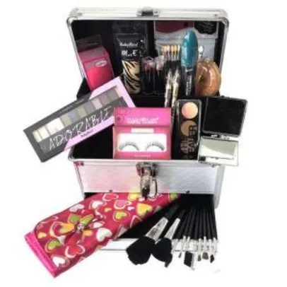 Maleta de Maquiagem Grande Kit de Maquiagem Completo Profissional Ruby Rose | R$137