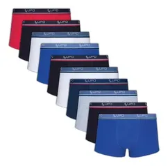 Kit Com 10 Cuecas Boxer Masculino Cueca Box Lupo - GG