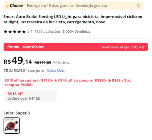 Imagem na descrição da promoção