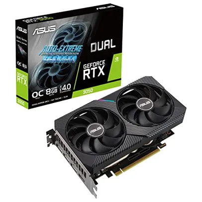 PLACA DE VIDEO ASUS GEFORCE RTX 3050 OC 8G GDDR6 128BITs DUAL-RTX3050-O8G, PRETO, 90YV0HH0-M0NA00