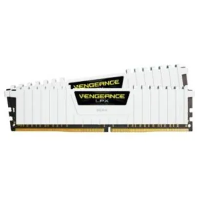 Memória Corsair Vengeance LPX, 16GB (2x8GB), 3200MHz, DDR4, CL16, Branco | R$ 605