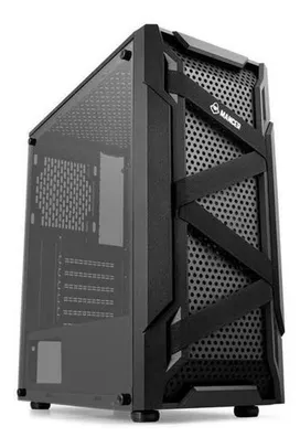 GABINETE GAMER MANCER KEVLAR LATERAL DE VIDRO PRETO | R$210