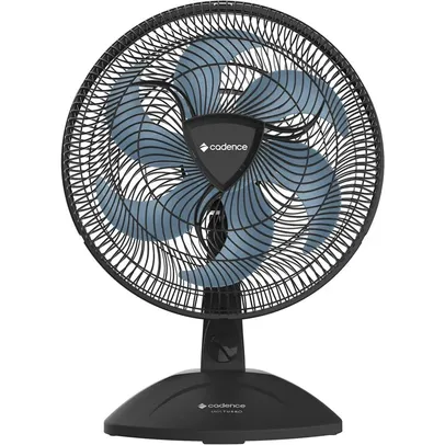 Ventilador de Mesa 40cm Cadence Eros Turbo 126W 3 Velocidades 6 Pás Preto com Azul 127V