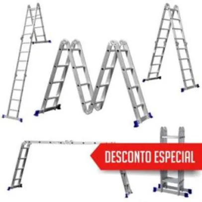 Escada Multifuncional 4X4 em Alumínio 16 Degraus - R$270