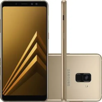 Smartphone Samsung Galaxy A8 Plus Dourado Dual Chip 64GB Tela de 6 Câmera de 16MP