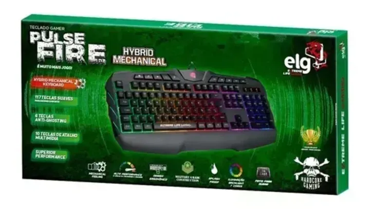 Teclado Gamer Hybrid Mechanical Membrana Tripla Pulse Fire TGHMPF