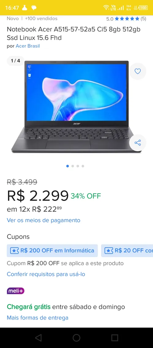 Imagem na descrição da promoção