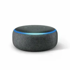 Echo Dot Amazon Smart Speaker Preto Alexa 3a Geração em Português