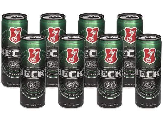 [Magalupay R$13] Cerveja Becks Puro Malte Lager 350ml - 8 Unidades - Bebidas 