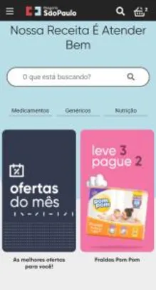 10% OFF em compras acima de R$100 em todo site da Drogaria São Paulo
