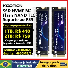 (PRODUTO NO BRASIL) PCIe 4.0 KOOTION X16Plus SSD NVMe M2 1TB 7400mb/s