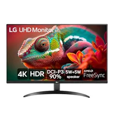 Monitor LG UHD 4K - Tela de 32, 4K, DCI-P3 90%, HDMI, Display Port, HDR10, AMD Free Sync. Dynamic Action Sync, Black Stabilizer, MaxxAudio, UltraHD 