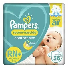 Fralda Pampers Confort Sec RN+ - 36 Unidades